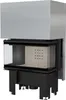 A modern fireplace insert with a large glass front and a metal hood. Anteprima dell’immagine prodotto