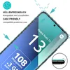 A close-up of a smartphone screen with marketing text and graphics. Produktbild-Vorschau