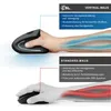 Comparison of a vertical mouse and a standard mouse, showing hand and arm positioning and potential strain. Produktbild-Vorschau