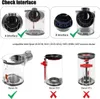 An image showing different interfaces of vacuum cleaner dustbins and compatibility information. Produktbild-Vorschau