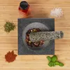 Relaxdays Mörser mit Stößel, Granit, poliert, für Gewürze & Produktbild-Vorschau 2