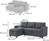 Sofa L Form Vitalispa Campina Grau 226 x 163 cm mit Produktbild-Vorschau 3
