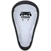 A white Venum groin guard with a black trim and a black Venum logo on the front. Produktbild-Vorschau