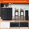 A kitchen island with an extendable table and bar stools, with close-up shots of product details. Anteprima dell’immagine prodotto