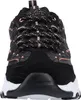 A front view of a black Skechers sneaker with rose gold accents. Voir les images du produit