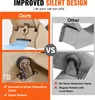 A comparison image showing two different designs of a cat treadmill, highlighting the 'ours' design with noise reduction features versus the 'other' design. Náhľad obrázku produktu