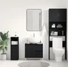 Möbel Waschbeckenunterschrank Schwarz Eiche 65x33x60 cm Produktbild-Vorschau 4
