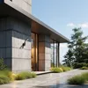 A modern concrete house with large windows and an outdoor walkway, featuring a wall-mounted LED lamp. Anteprima dell’immagine prodotto