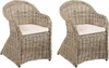 BELIANI Gartensessel 2er Set Natürlich Rattan mit hoher Produktbild-Vorschau 1