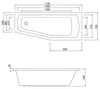 Aqualine OPAVA Badewanne 170x70x44cm, rechts, weiß Produktbild-Vorschau 2