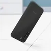 A black Samsung phone case is shown at an angle, seemingly falling or in motion. Náhľad obrázku produktu