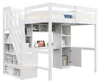 Lit mezzanine 140 x 200 cm avec escalier, blanc | Lit Voir les images du produit 7