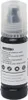 A close-up view of a black bottle of EPSON printer ink, showing caution labels and instructions. Produktbild-Vorschau