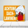 Warnschild für den Winter in orange Achtung Dachlawinen! Produktbild-Vorschau 3
