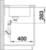 A technical drawing of a sink drain and plumbing system with dimensions indicated. Produktbild-Vorschau