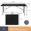 Perel klaptafel 180x75 cm, met een rotanlook, zwart. Productafbeelding-voorbeeld 14