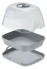 An exploded view of a three-piece plastic plant propagator or mini-greenhouse. Náhled obrázku produktu