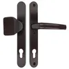 Drückergarnitur DHS 92mm Schildbreite 32mm - Braun RAL 8019 - mit Knauf Produktbild-Vorschau