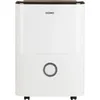 A white dehumidifier with a black top and a circular control panel on the front. Produktbild-Vorschau