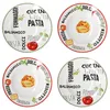 zestaw 4 talerzy do makaronu z dekorem zielono-czerwonym Podgląd zdjęcia produktu 1