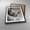 Gerahmtes Poster - Schwarzer Rahmen - Nashorn Monochrom Produktbild-Vorschau 3
