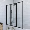 Vanová skládací zástěna MARWELL Triple Black, 3-dílná, Náhled obrázku produktu 1