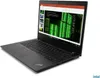 A black Lenovo Thinkpad laptop is shown from a diagonal angle on a white background. The laptop screen displays a presentation with green server racks. Produktbild-Vorschau