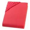 A folded red fitted sheet on a white background. Produktbild-Vorschau