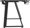 A side view of a black L-shaped gaming desk with red accents on a white background. Anteprima dell’immagine prodotto