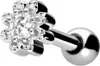 Ohrpiercing Chirurgenstahl Ohrpiercing BLUME + KRISTALL Produktbild-Vorschau 1