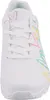 A close-up, front-facing view of a white Skechers sneaker with colorful heart and abstract designs. Produktbild-Vorschau