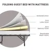 A cutaway diagram showing the layers of a folding guest bed mattress. Voir les images du produit