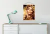 MuchoWow® Textilposter Frau - Blumen - Gold 60x80 cm mit Produktbild-Vorschau 3