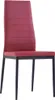 A red dining chair with a black metal frame is shown against a white background. Produktbild-Vorschau