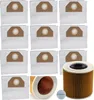 A collage of vacuum cleaner bags and filters. Voir les images du produit