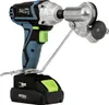 A cordless drill with an attached metal sheet cutting adapter, shown against a white background. Anteprima dell’immagine prodotto