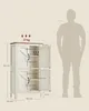 A diagram showing the dimensions of a cabinet next to a silhouette of a person for scale. Produktbild-Vorschau
