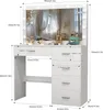 Coiffeuse avec éclairage LED et miroir 5 tiroirs Table de Voir les images du produit 7