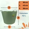 Flexibler Eimer 42 L Plastikkorb Wäschewanne mit Henkel Produktbild-Vorschau 2