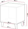 A diagram showing the dimensions of a nightstand. Náhled obrázku produktu
