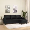 vidaXL 3-Sitzer-Sofa mit Hocker Schwarz 180 cm Kunstleder Produktbild-Vorschau 2