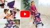 A collage of images showing a girl playing with a doll stroller, and a close-up of the stroller. Produktbild-Vorschau