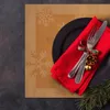 Vánoční prostírání - 6 kusů prostírání - Zlaté sněhové Náhled obrázku produktu 3