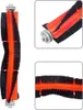 A collage of images showing a vacuum cleaner brush roll and close-ups of its bristles and attachment. Produktbild-Vorschau