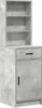 A standalone image of a gray cabinet with shelves and a drawer. Podgląd zdjęcia produktu