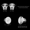 Two views of reusable coffee capsules against a black background, with descriptive text. Náhled obrázku produktu