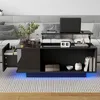 Schwarzer Couchtisch, höhenverstellbar, LED, mit Schublade, Produktbild-Vorschau 19