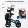 COSTWAY Rollator skladací, 2v1 invalidný vozík a cestovný Náhľad obrázku produktu 6