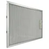 A metal mesh range hood filter with a silver frame and a small light gray latch mechanism on the right side. Produktbild-Vorschau