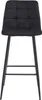 A black bar stool with a tufted seat and black metal legs is shown against a white background. Voir les images du produit